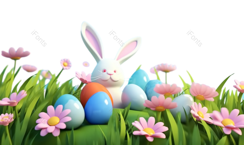 装饰图片,节日元素,兔子PNG,天空免抠素材